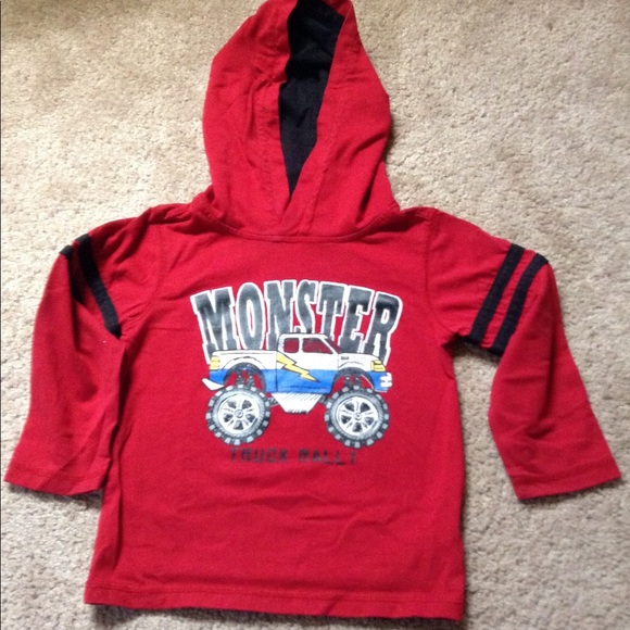 Monster Truck Rally long sleeve, hooded tshirt 3T - Picture 2 of 3